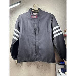 Vintage 90s RJS FR3 Racing Equipment Mens Black Jacket Zip-Up Embroidered Large
